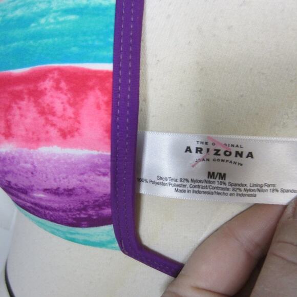 Arizona Bikini Top Colorblock Sequin Y2K Festival M - Picture 5 of 7